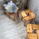 Set of 6 Olof Ottelin stools, Finland 1950.