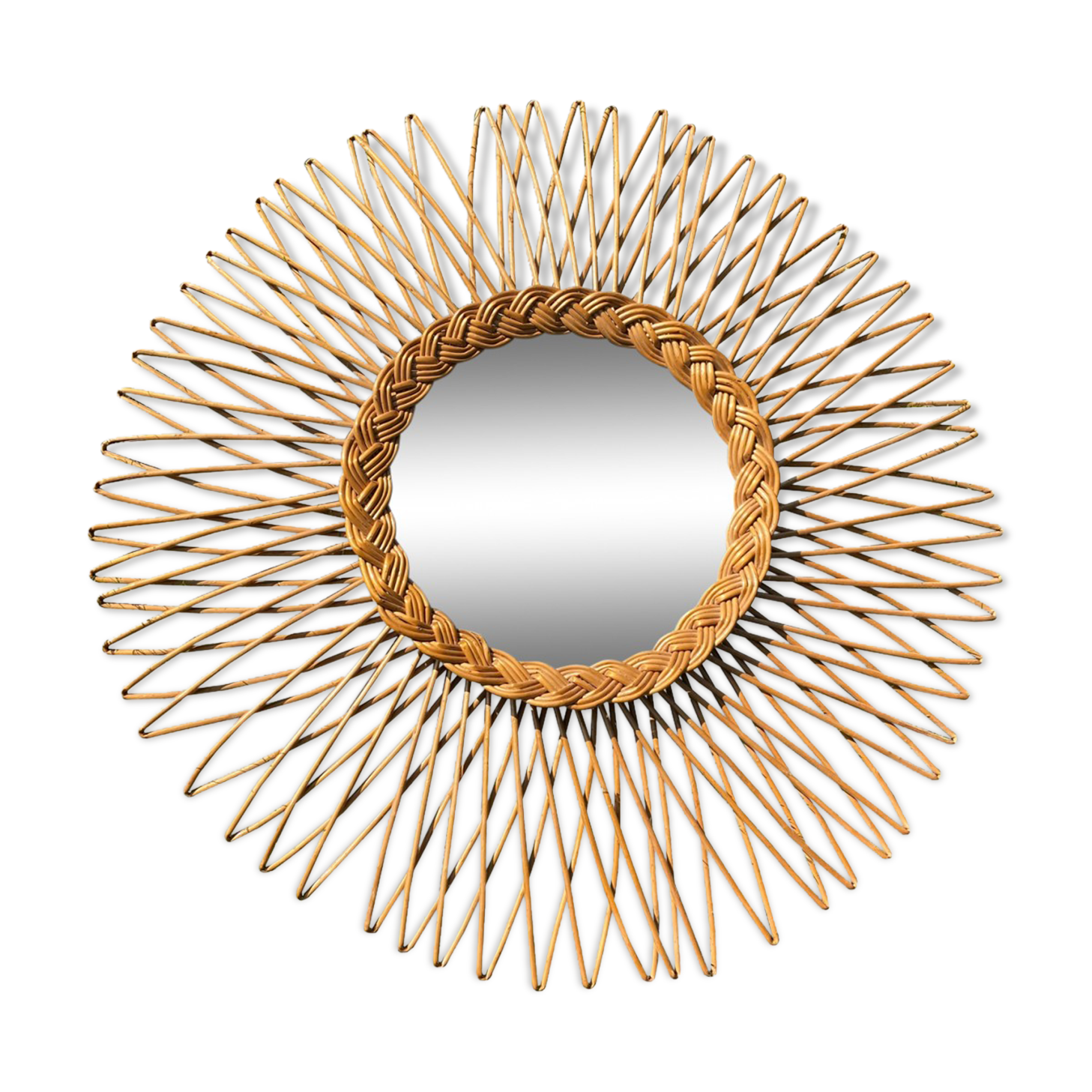 Rattan sun mirror