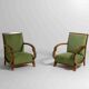 Curved art deco lounge chairs, Italy 1930s