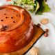 Vintage glazed terracotta strainer