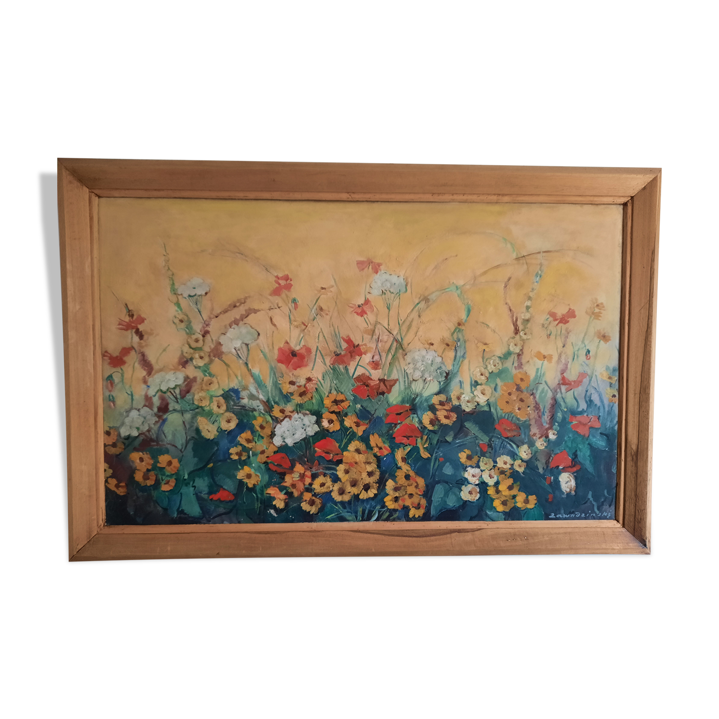 Tableau  paysage en fleurs ecole de Paris