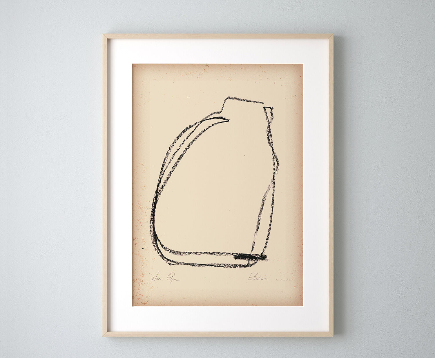 Original oil pastel drawing "Études"