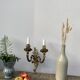 Wall lamp in gilded bronze style Louis XV rocaille with 2 branches