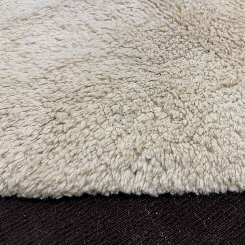 Modern Hand Knotted Turkish Rug in Brown and Ivory, 100% Natural Wool. Custom Options Available