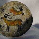 Vintage tripod cut ceramic lava way and rock decoration