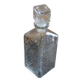 80s crystal whisky carafe with cube stopper