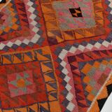 3x12 Pink Orange Vintage Kilim Runner Rug 105x377Cm SK 34621