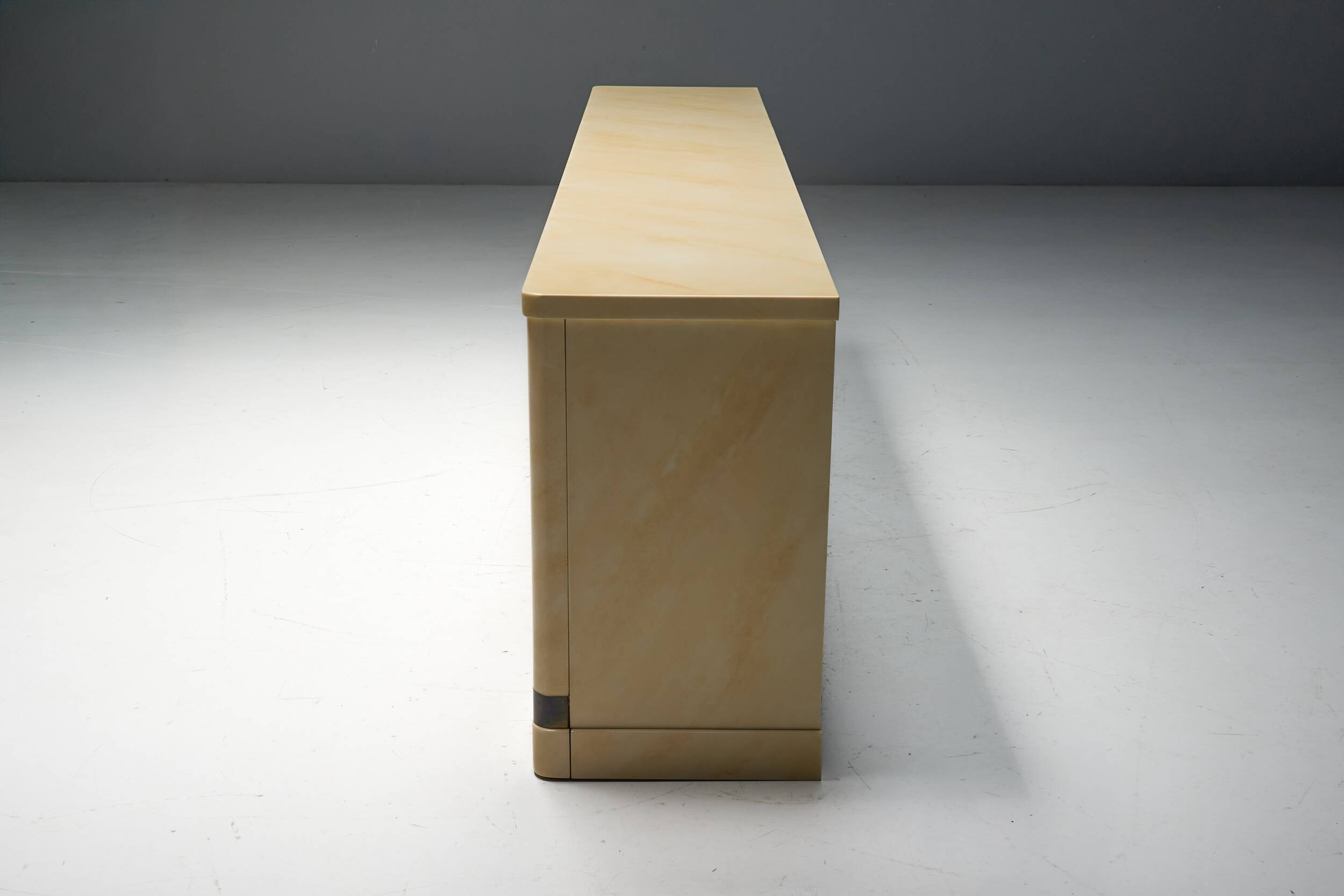Faux-Marble Lacquered Sideboard by Jean Claude Mahey, France, 1970s