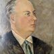Old oil painting portrait of a man from the 20th century