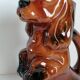Zoomorphic dachshund dog pitcher in majolica slip