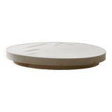 Mid-Century Modern, large round ceiling light in linen, Sweden, 1960s