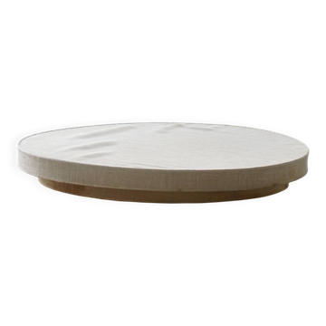 Mid-Century Modern, large round ceiling light in linen, Sweden, 1960s