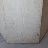 Faceted saddle in vintage travertine