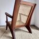 Reconstruction armchair in teak and caning