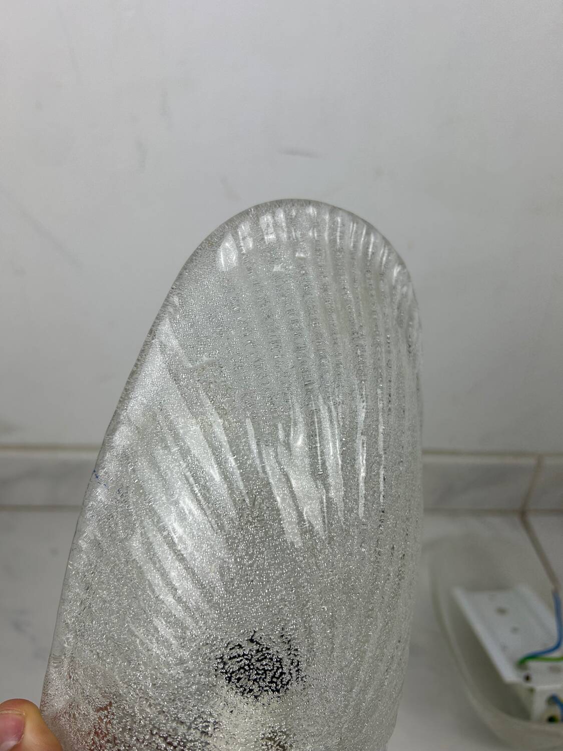Set of two vintage Italian glass wall lamps