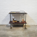 Vintage rosewood serving trolley