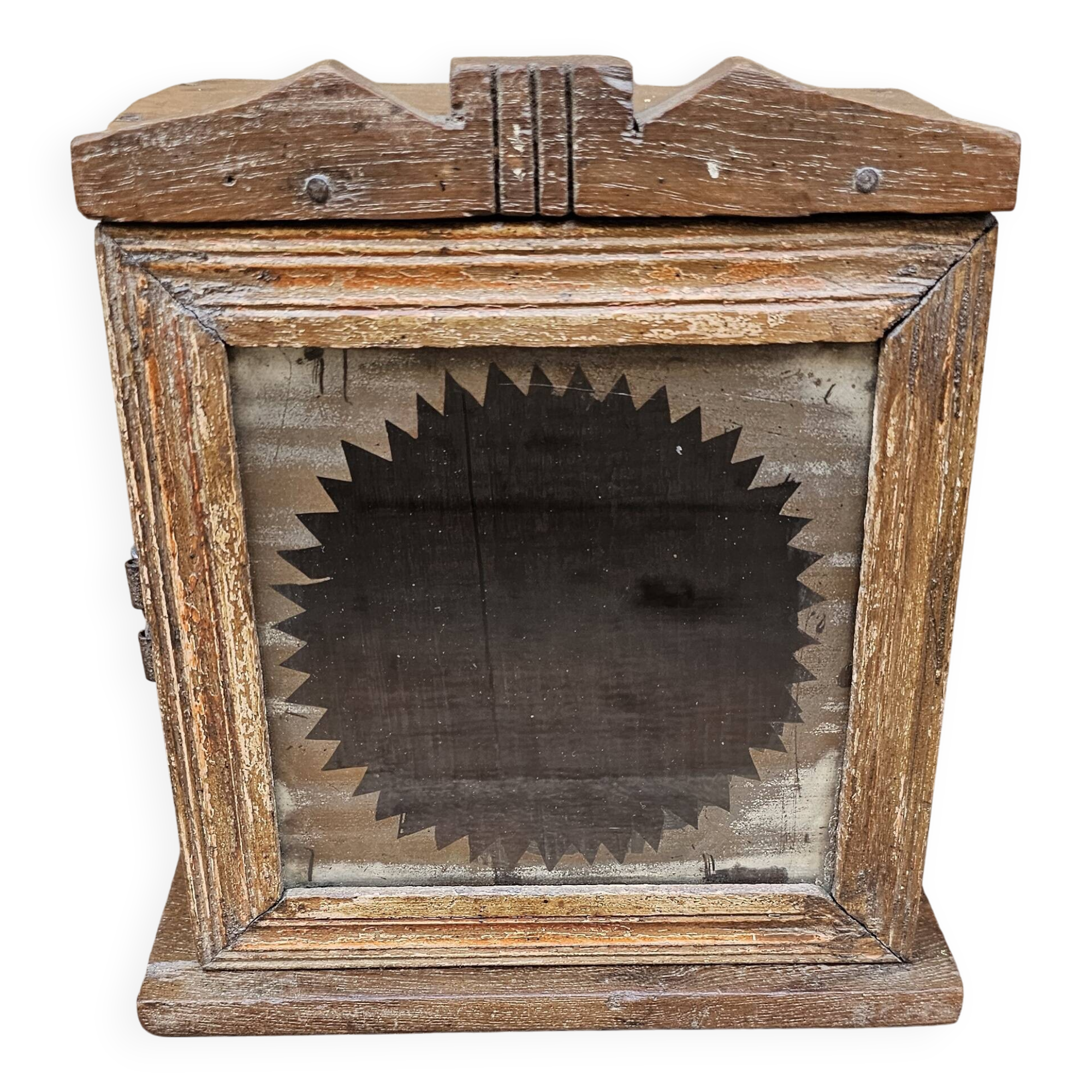 Art Deco teak wall display case