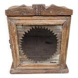 Art Deco teak wall display case