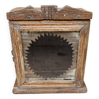 Art Deco teak wall display case