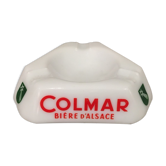Advertising ashtray for the beer of alsace colmar in white opaline