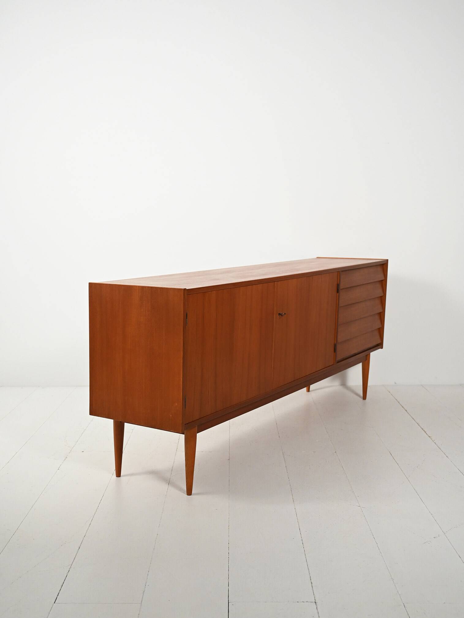 Scandinavian sideboard with tile-style drawers from the 1950s