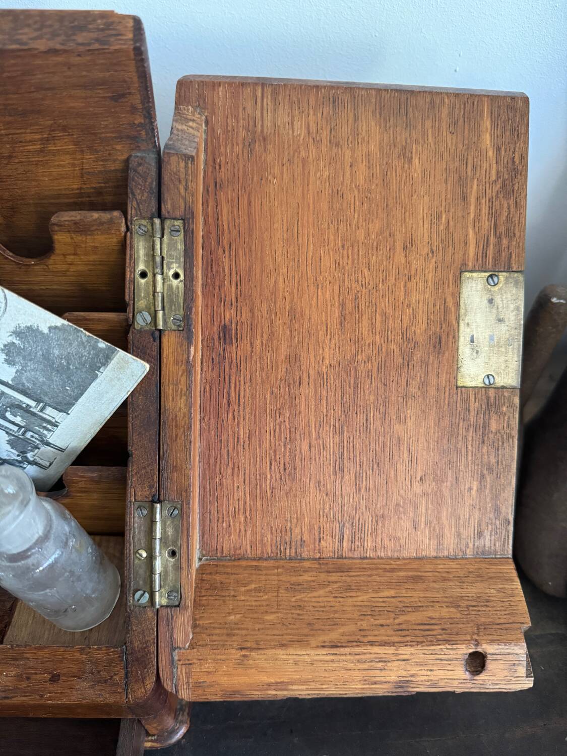 Small wooden mail storage unit
