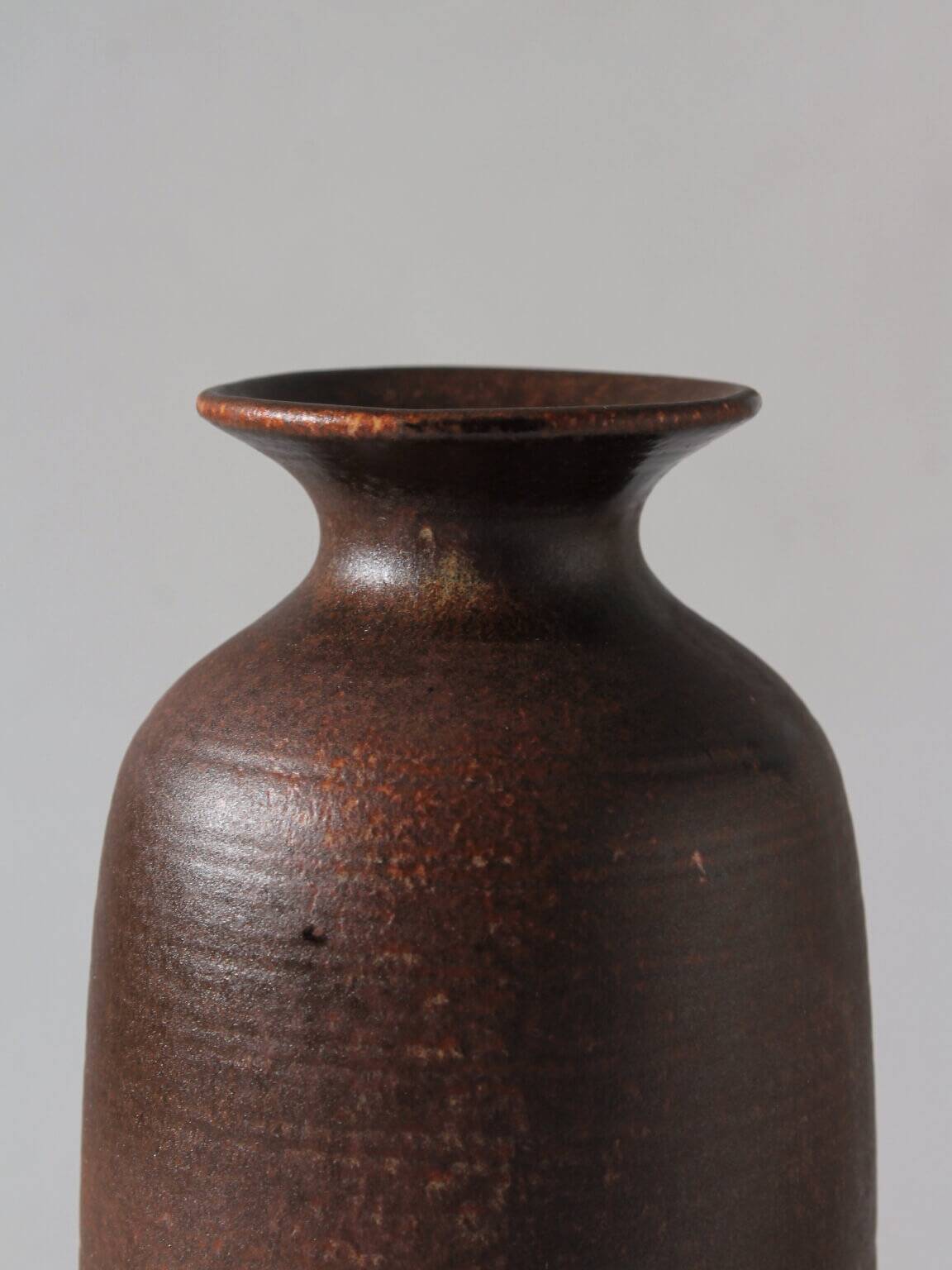Unglazed Brown Ceramic Vase, Germany, 1960s