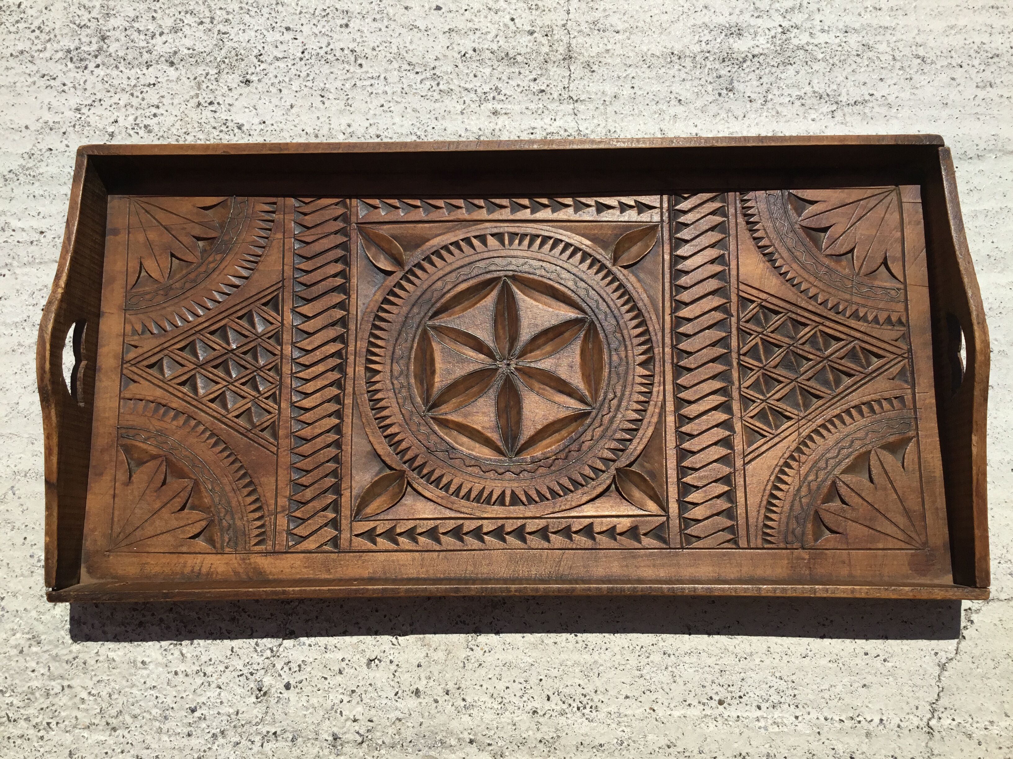 Old wood service tray