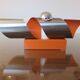 Space age wall lamp chrome metal and orange 70s