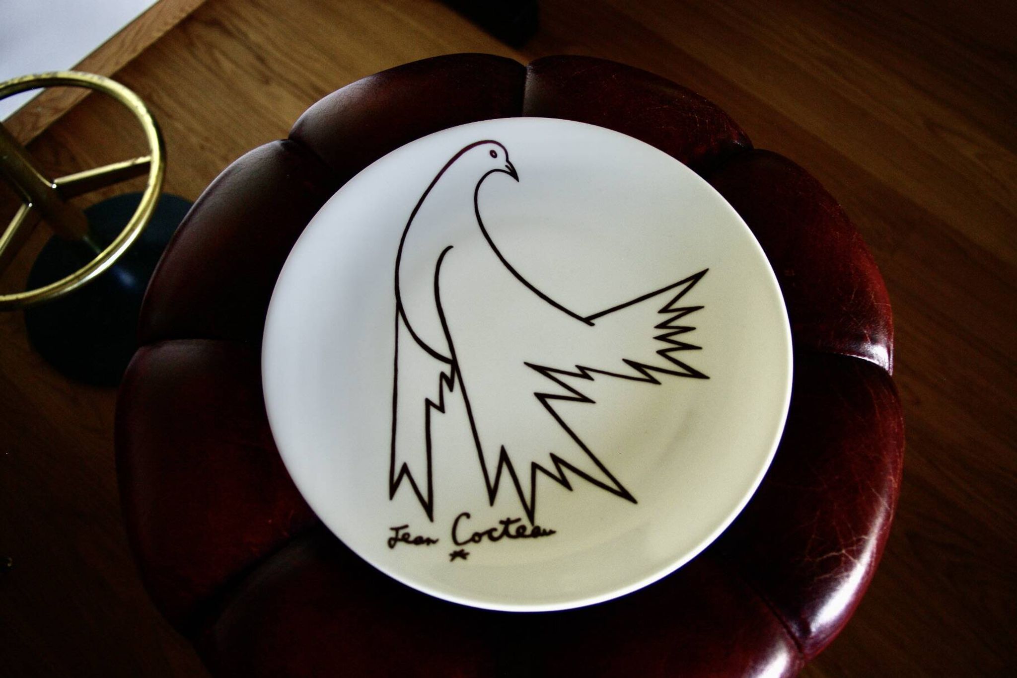 Assiette vintage en porcelaine de jean cocteau 1970