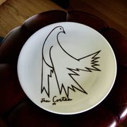 Assiette vintage en porcelaine de jean cocteau 1970