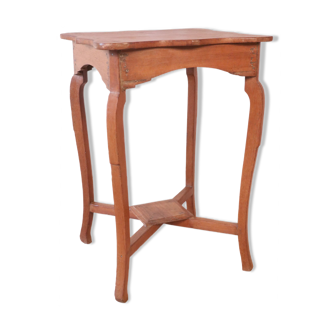 old Art Deco pedestal table in Burmese teak