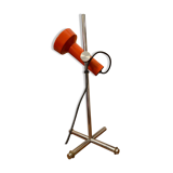 Chrome and orange quadripod lamp