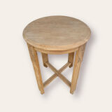 Art Deco pedestal table in solid oak, circa 1940