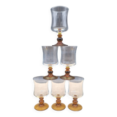 Set 6 verres Luminarc antique pieds ambrés