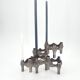 Vintage Brutalist Metal stackable Quist Candle Holder, 1970s