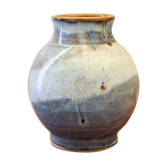 Enamelled ceramic ball vase signed