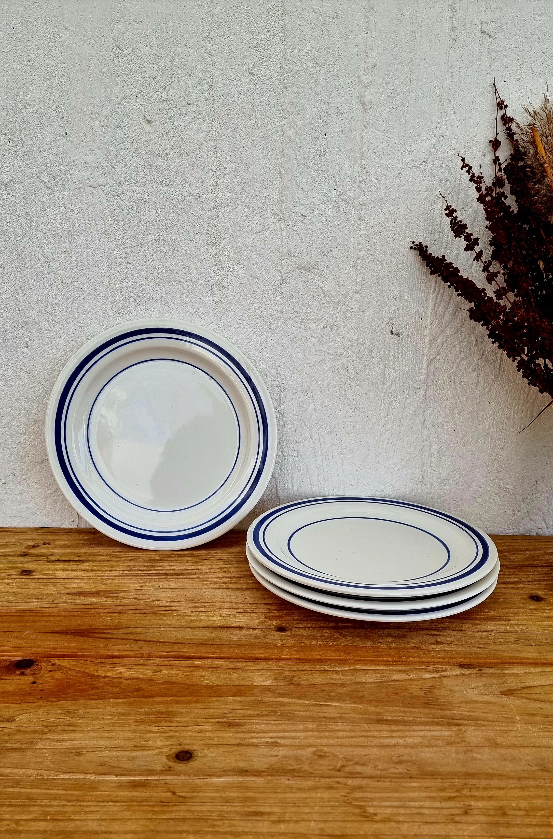 Set of 4 vintage Italian flat plates