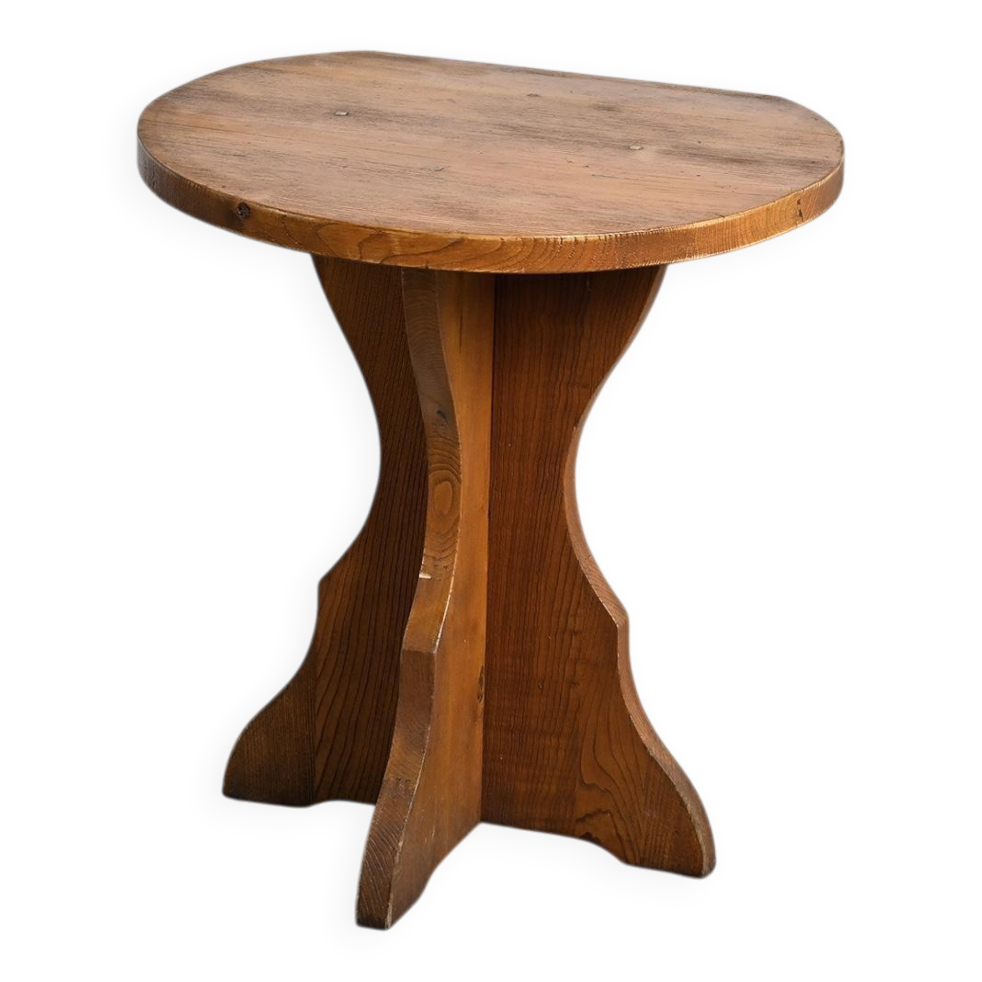 Wall-mounted table in solid wood, French Alps, around 1970.