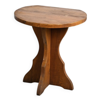 Wall-mounted table in solid wood, French Alps, around 1970.