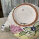 Vintage coloured ceramic jug in cream white with hand-painted decoration (Hungary)