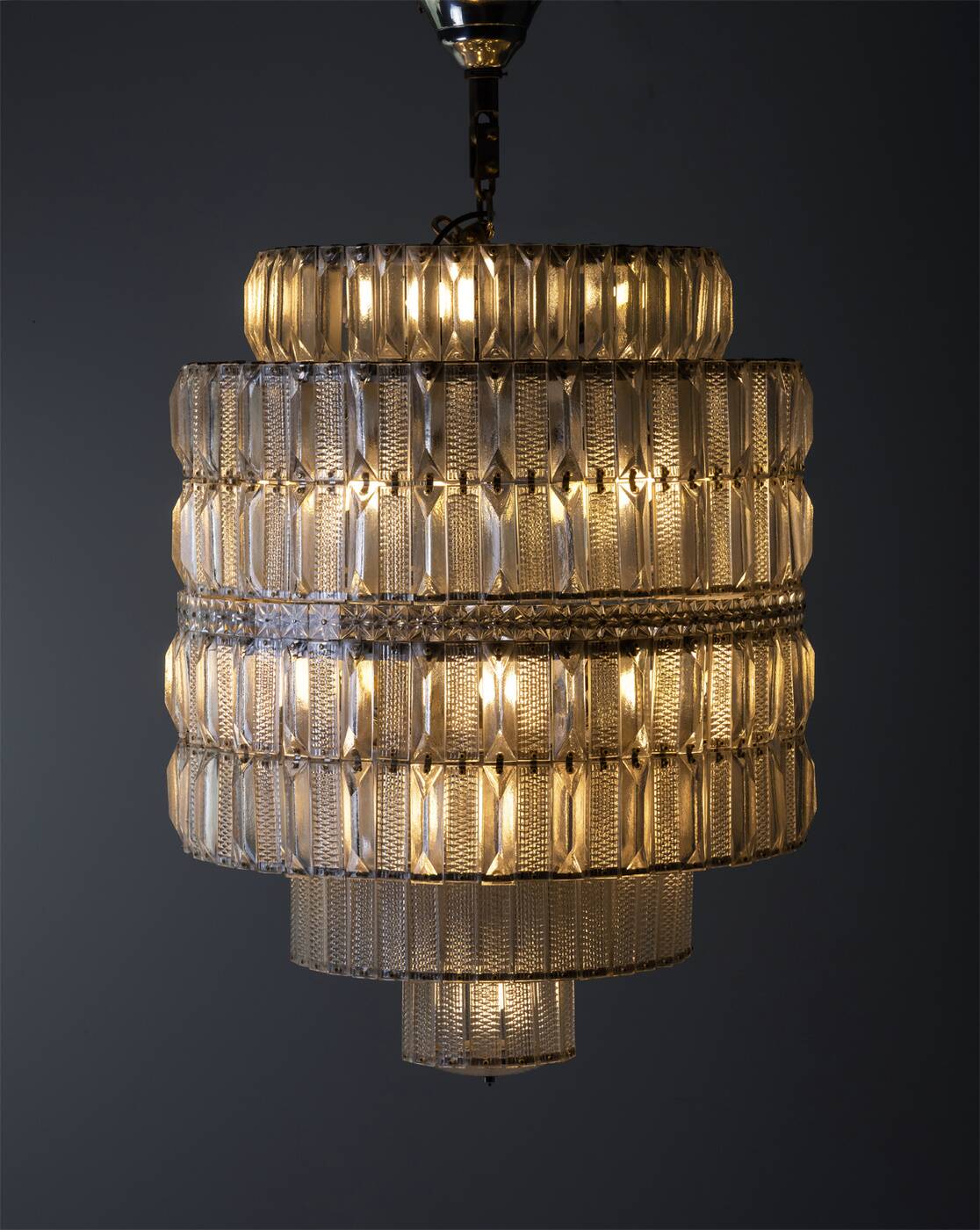 Tiered Crystal Chandelier, 1960s, Czechoslovakia
