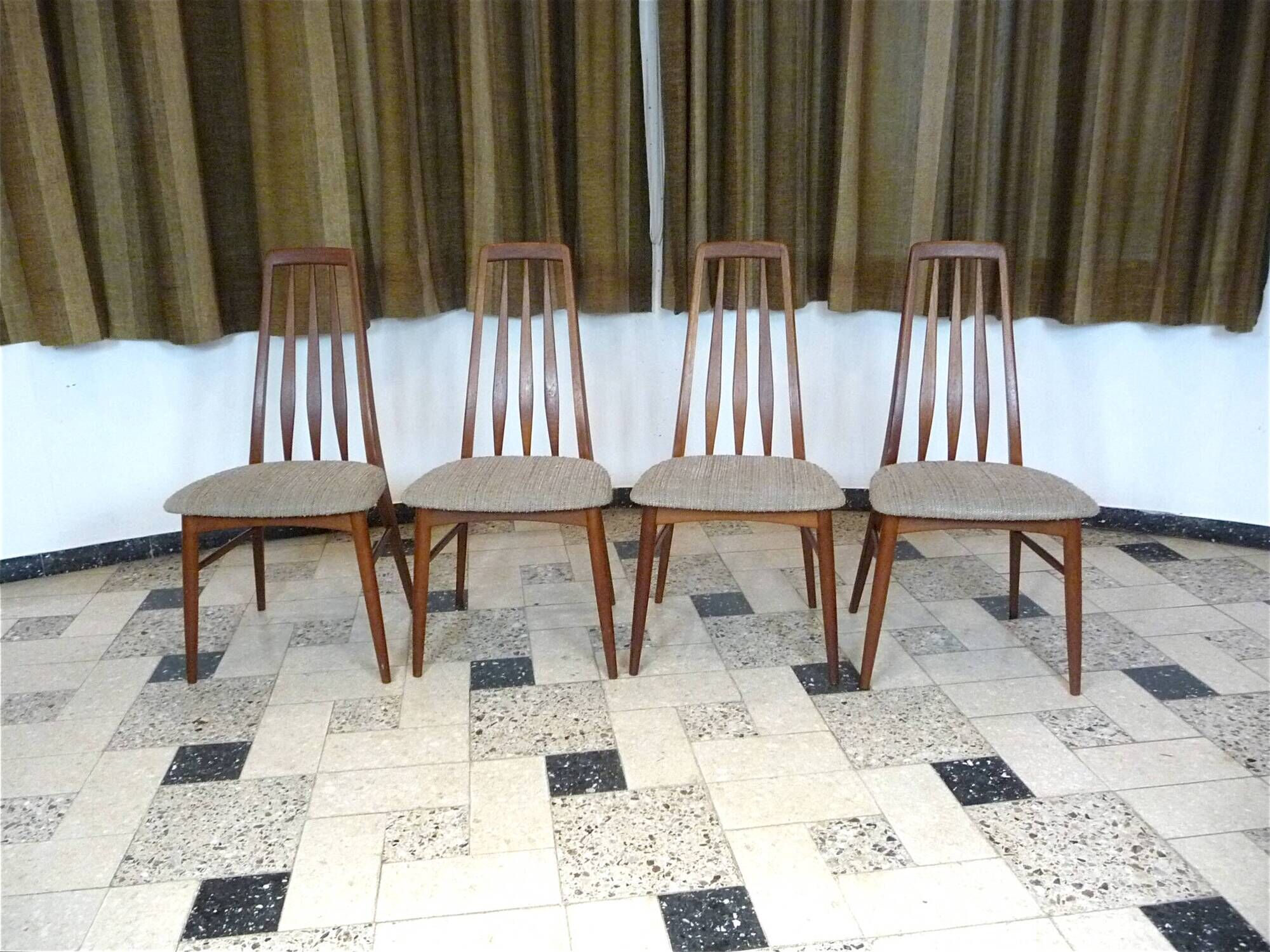 Set of 4 dining room chairs model "Eva" by Niels Koefoed for Koefod Møbelfabrik, Denmark 1960s