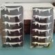 Silver metal knife holders with Dachshund dogs