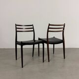 10x Chaises en palissandre modèle 78 par Niels Otto Møller