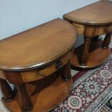 Pair of half-moon bedside tables