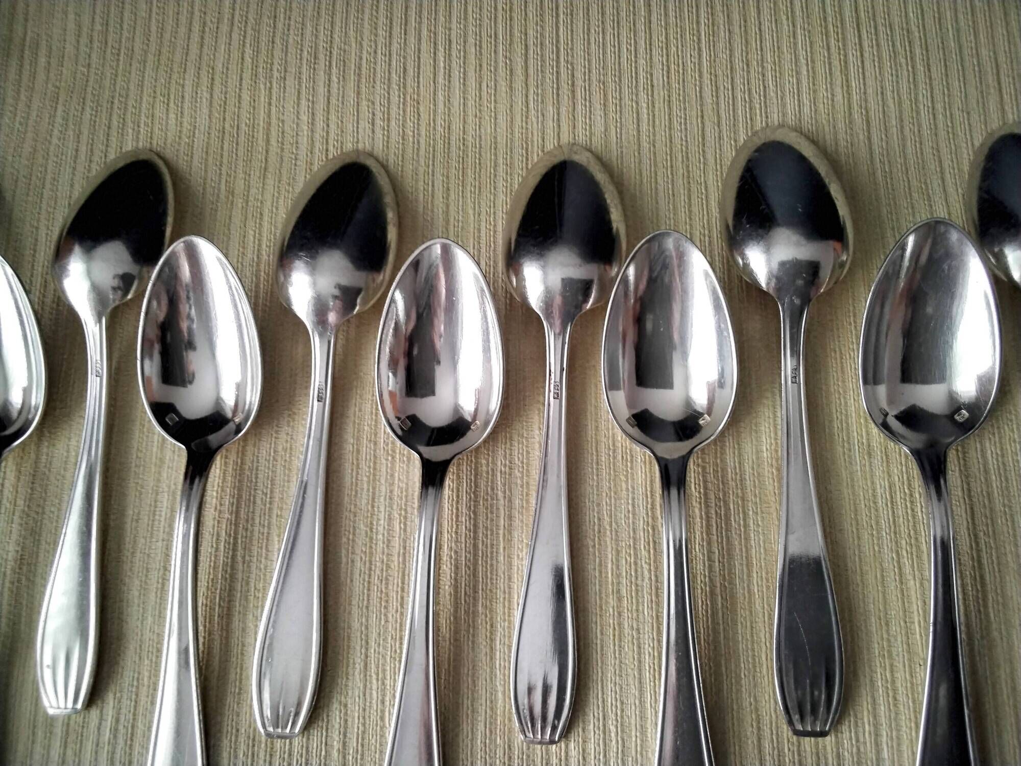 Set of 12 silver-plated coffee spoons SFAM Lancel model
