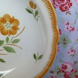 Plat creux ancien Badonviller fleurs oranges