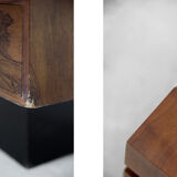 Coiffeuse scandinave moderne en palissandre avec miroir oblong, années 1970
