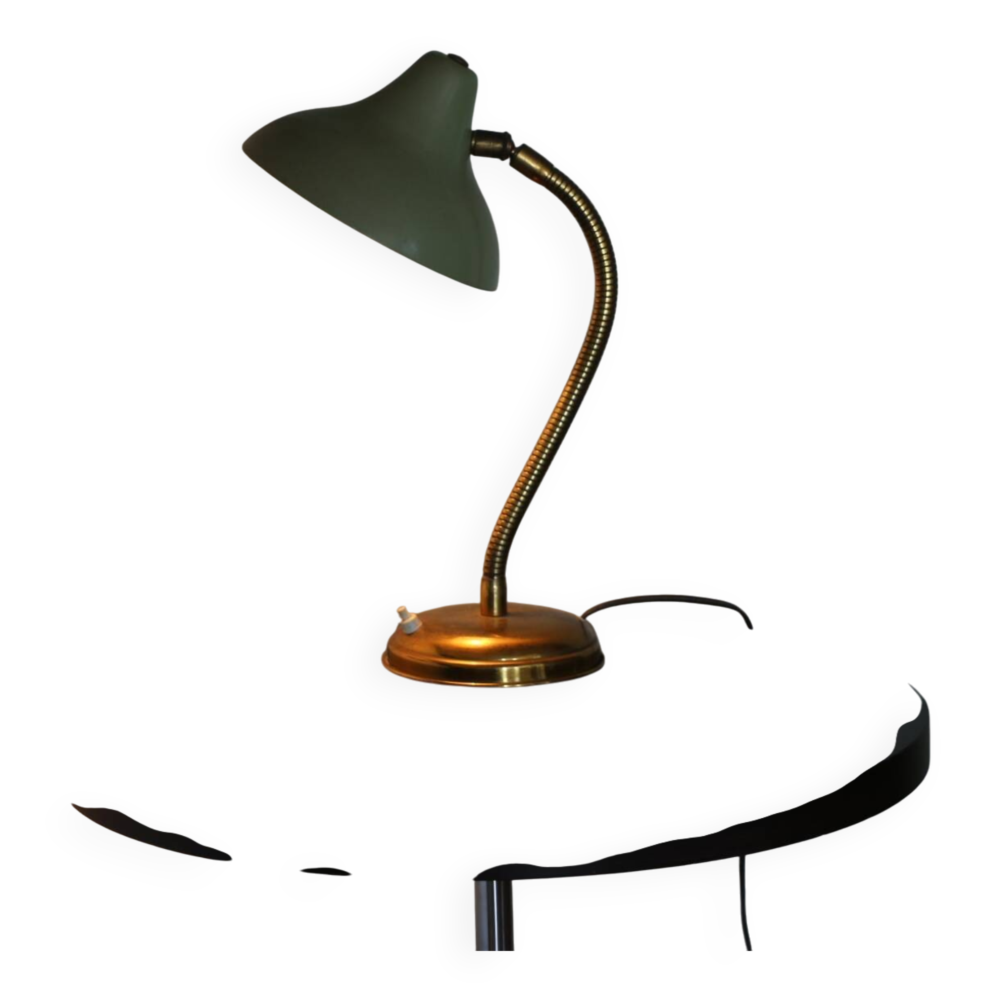 Lampe à poser laiton verte 420mm